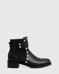 Fashion Belle & Bloom City Lights Leather Ankle Boot - Black