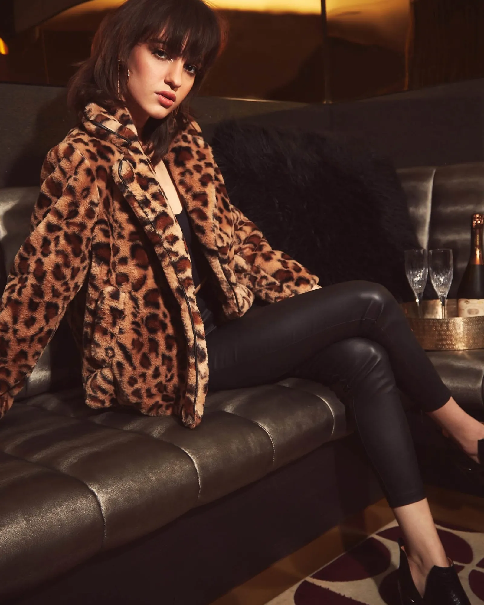Fashion Belle & Bloom City Slicker Coated Legging - Black