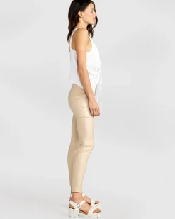 New Belle & Bloom City Slicker Coated Legging - Sand