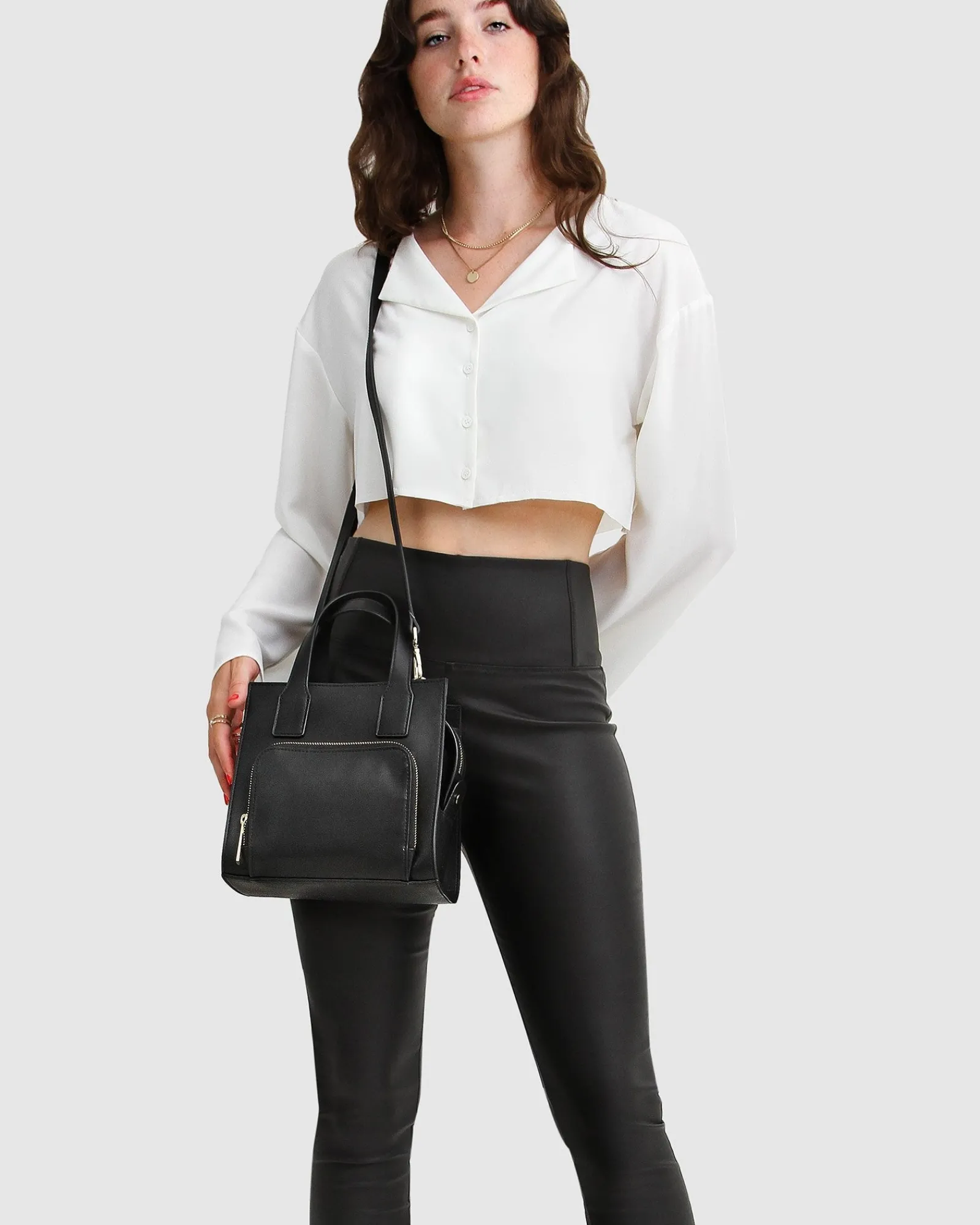 Fashion Belle & Bloom City Slicker Coated Legging - Black