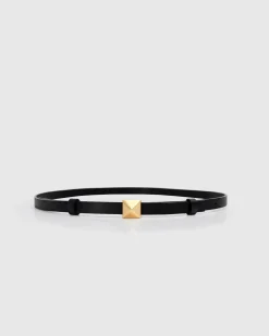 Discount Belle & Bloom Cleopatra Pyramid Stud Leather Belt - Black