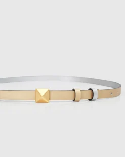 Outlet Belle & Bloom Cleopatra Pyramid Stud Leather Belt - Metallic