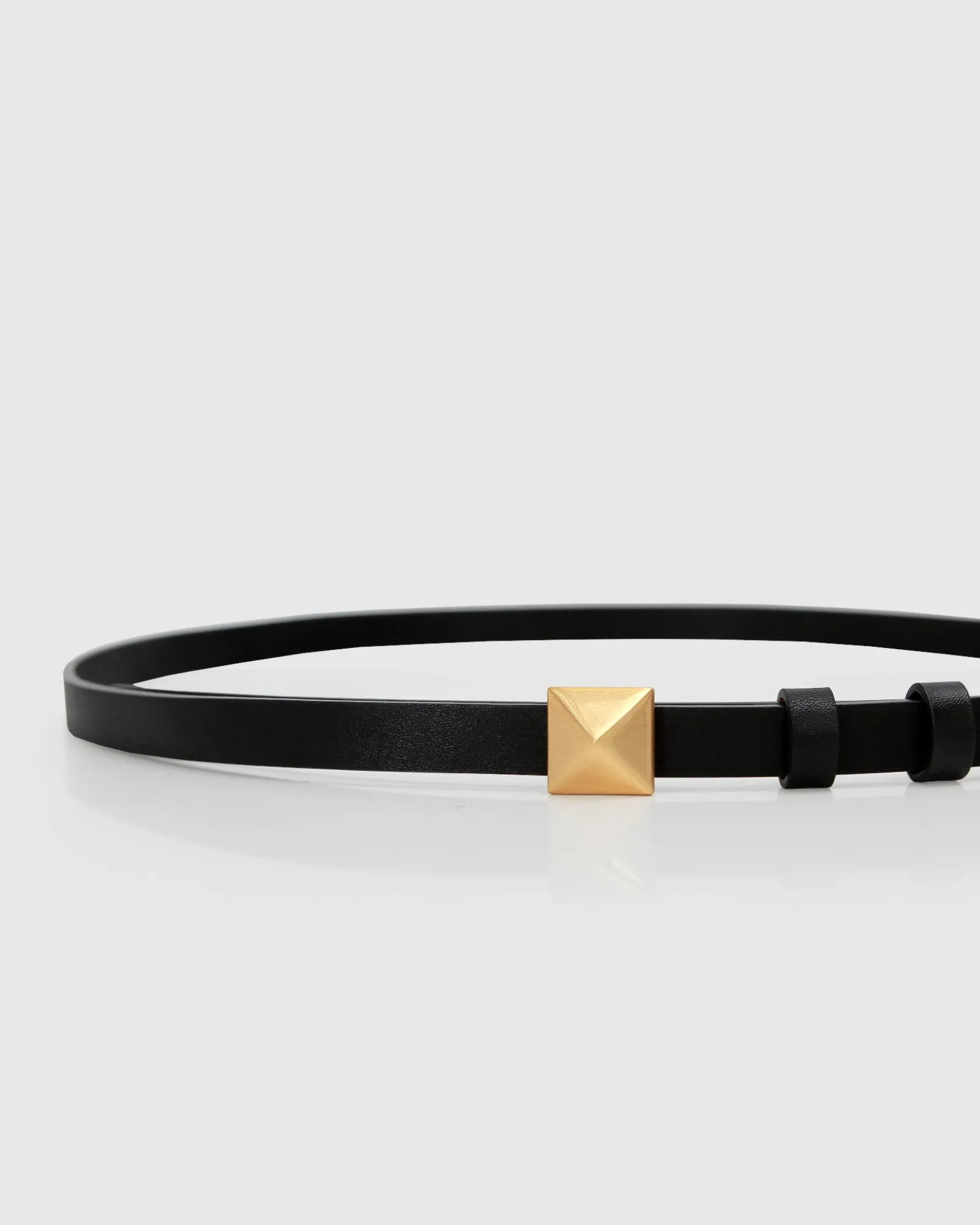 Discount Belle & Bloom Cleopatra Pyramid Stud Leather Belt - Black
