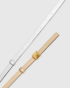Outlet Belle & Bloom Cleopatra Pyramid Stud Leather Belt - Metallic