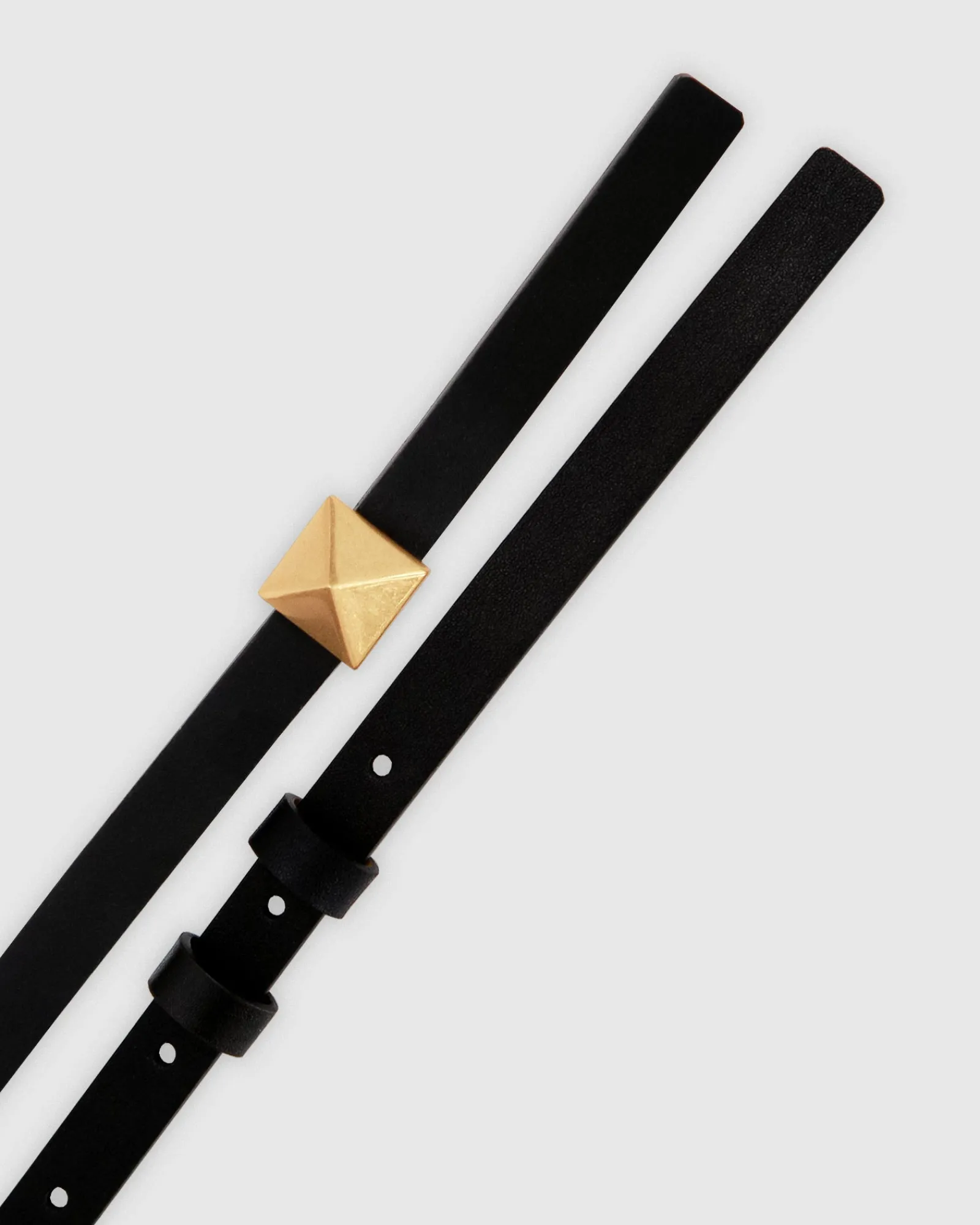 Discount Belle & Bloom Cleopatra Pyramid Stud Leather Belt - Black