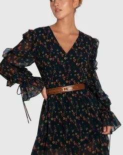 Sale Belle & Bloom Come As You Are Floral Maxi Dress - Navy