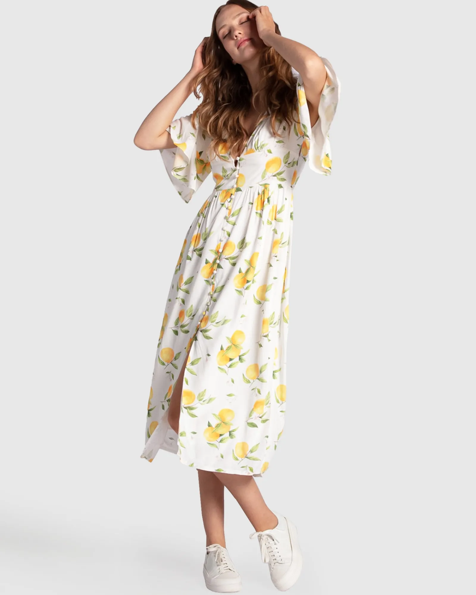 Sale Belle & Bloom Crazy Love Button Up Dress - Orchard