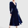 Online Belle & Bloom Current Mood Velvet Wrap Dress - Royal Blue RoyalBlue