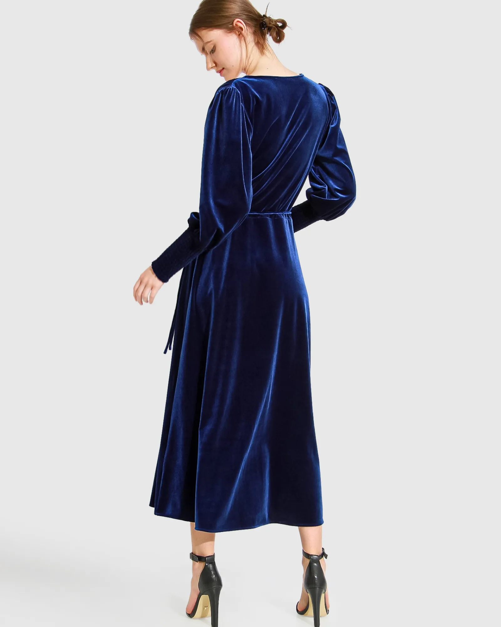 Online Belle & Bloom Current Mood Velvet Wrap Dress - Royal Blue RoyalBlue