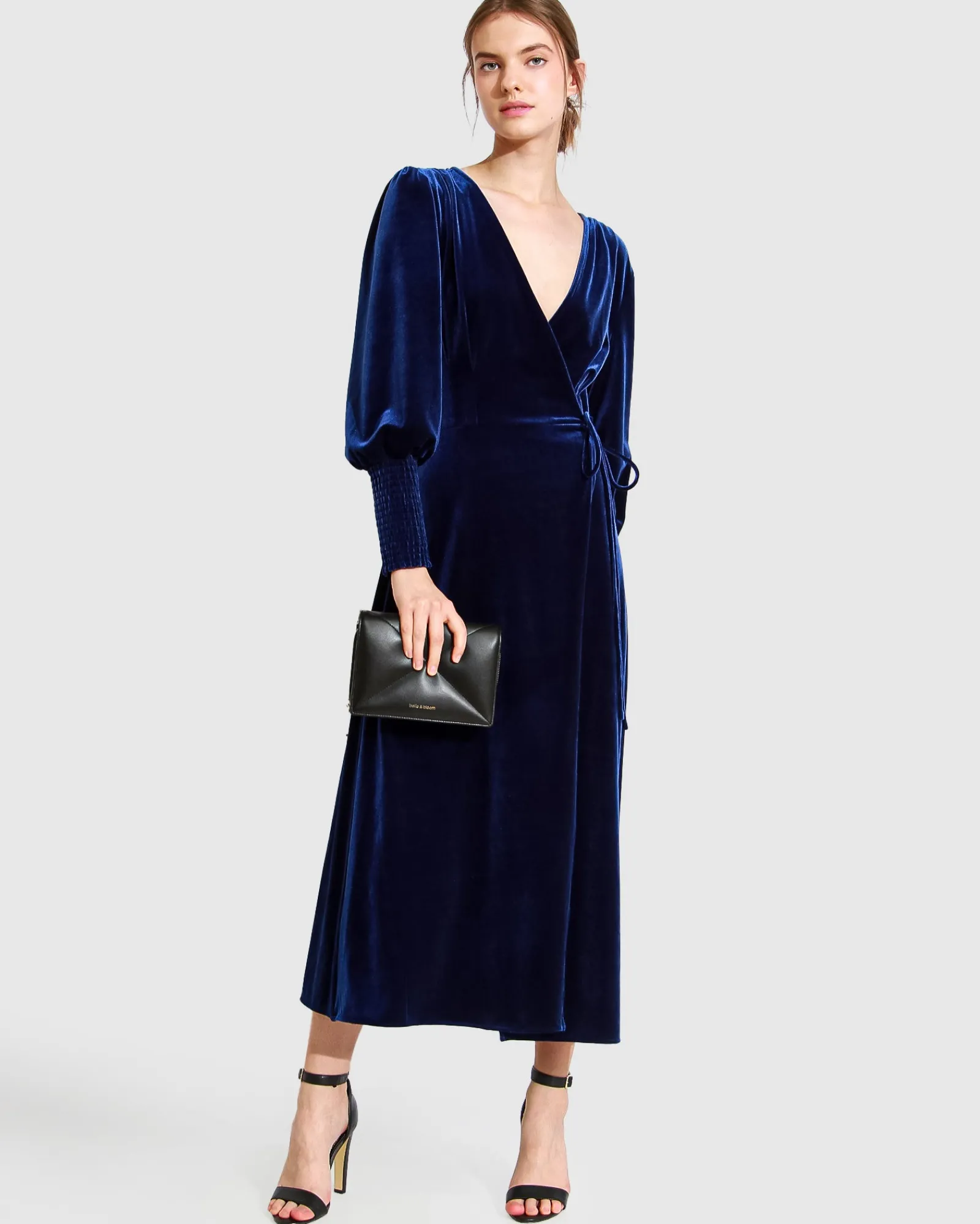 Online Belle & Bloom Current Mood Velvet Wrap Dress - Royal Blue RoyalBlue