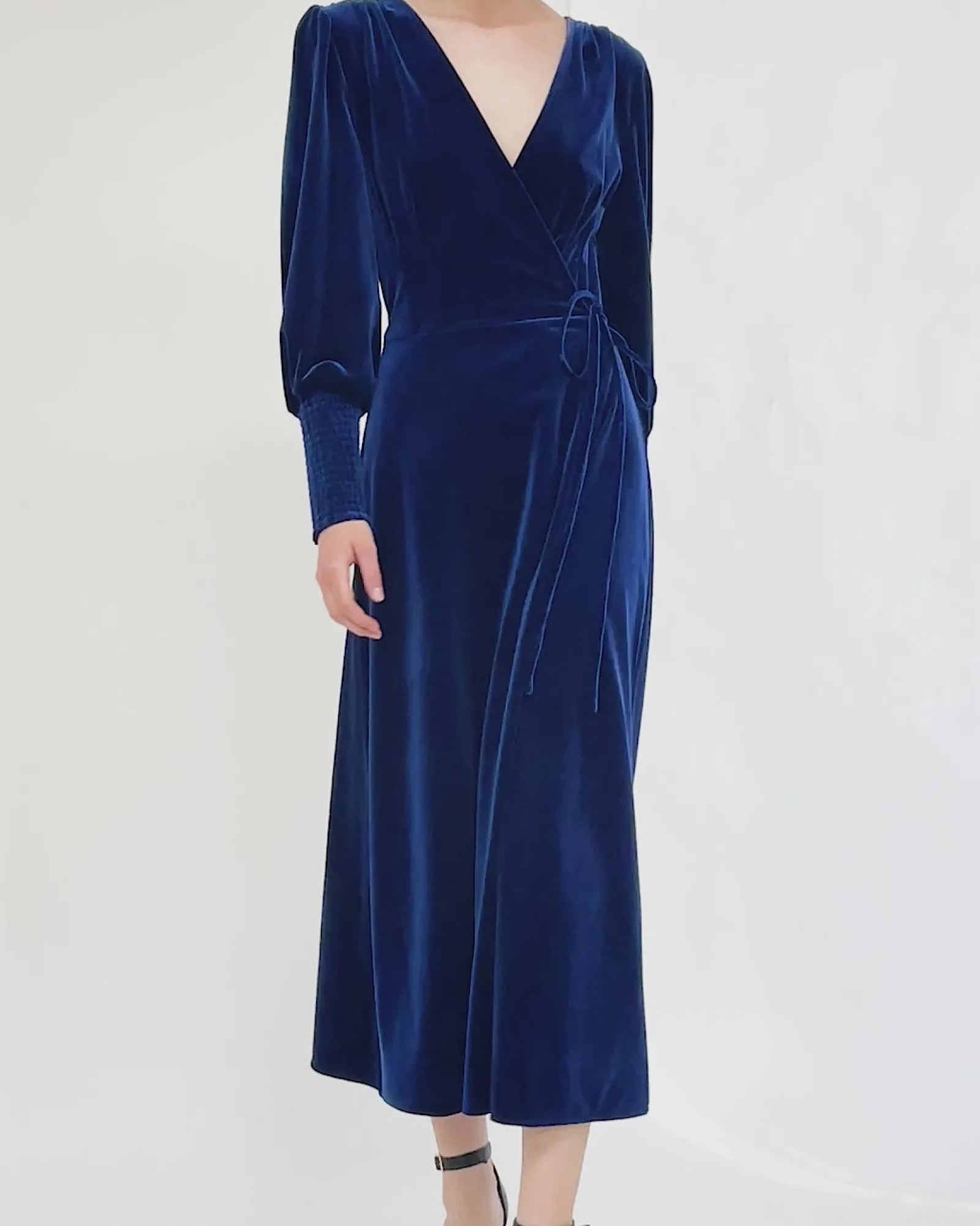 Online Belle & Bloom Current Mood Velvet Wrap Dress - Royal Blue RoyalBlue