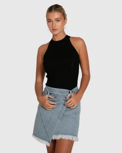 Online Belle & Bloom Dance With Me Denim Mini Skirt