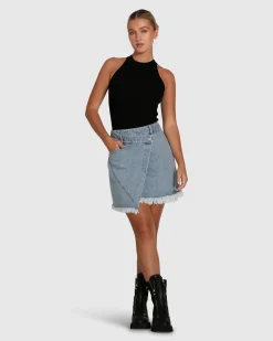 Online Belle & Bloom Dance With Me Denim Mini Skirt