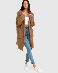 Clearance Belle & Bloom Days Go By Sustainable Blazer Cardigan - Camel
