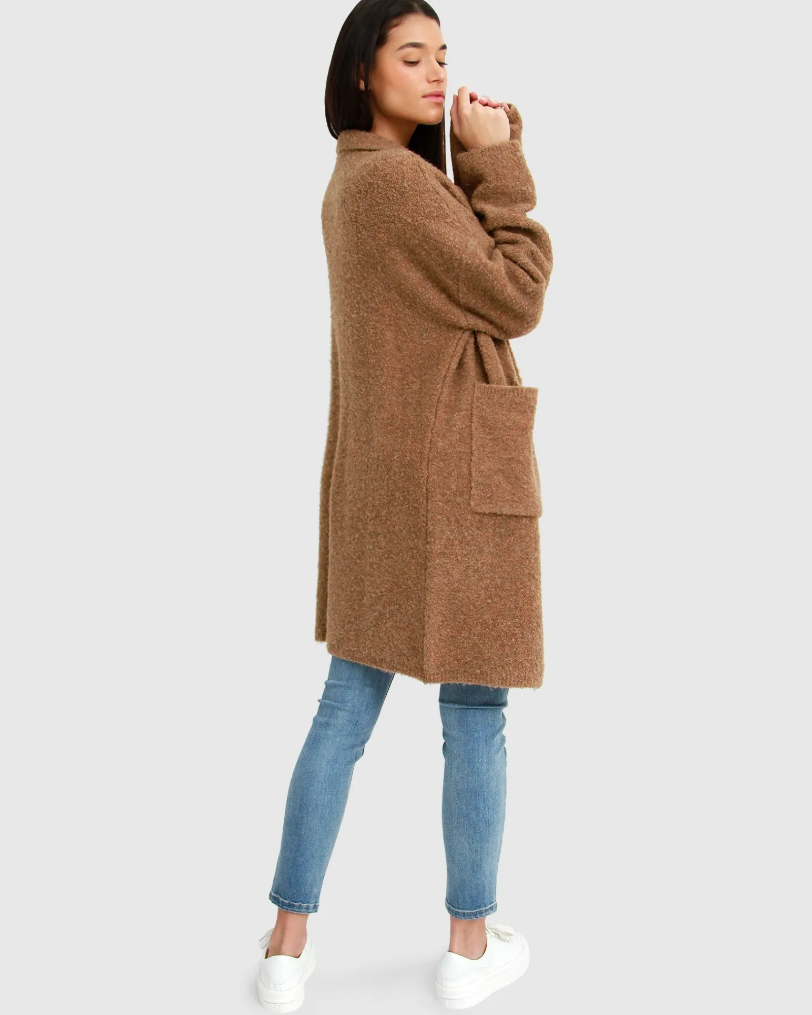Clearance Belle & Bloom Days Go By Sustainable Blazer Cardigan - Camel