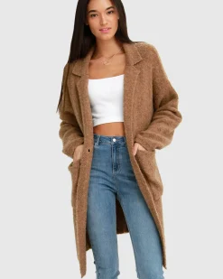 Clearance Belle & Bloom Days Go By Sustainable Blazer Cardigan - Camel