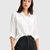 Fashion Belle & Bloom Eclipse Rolled Sleeve Blouse - Cream