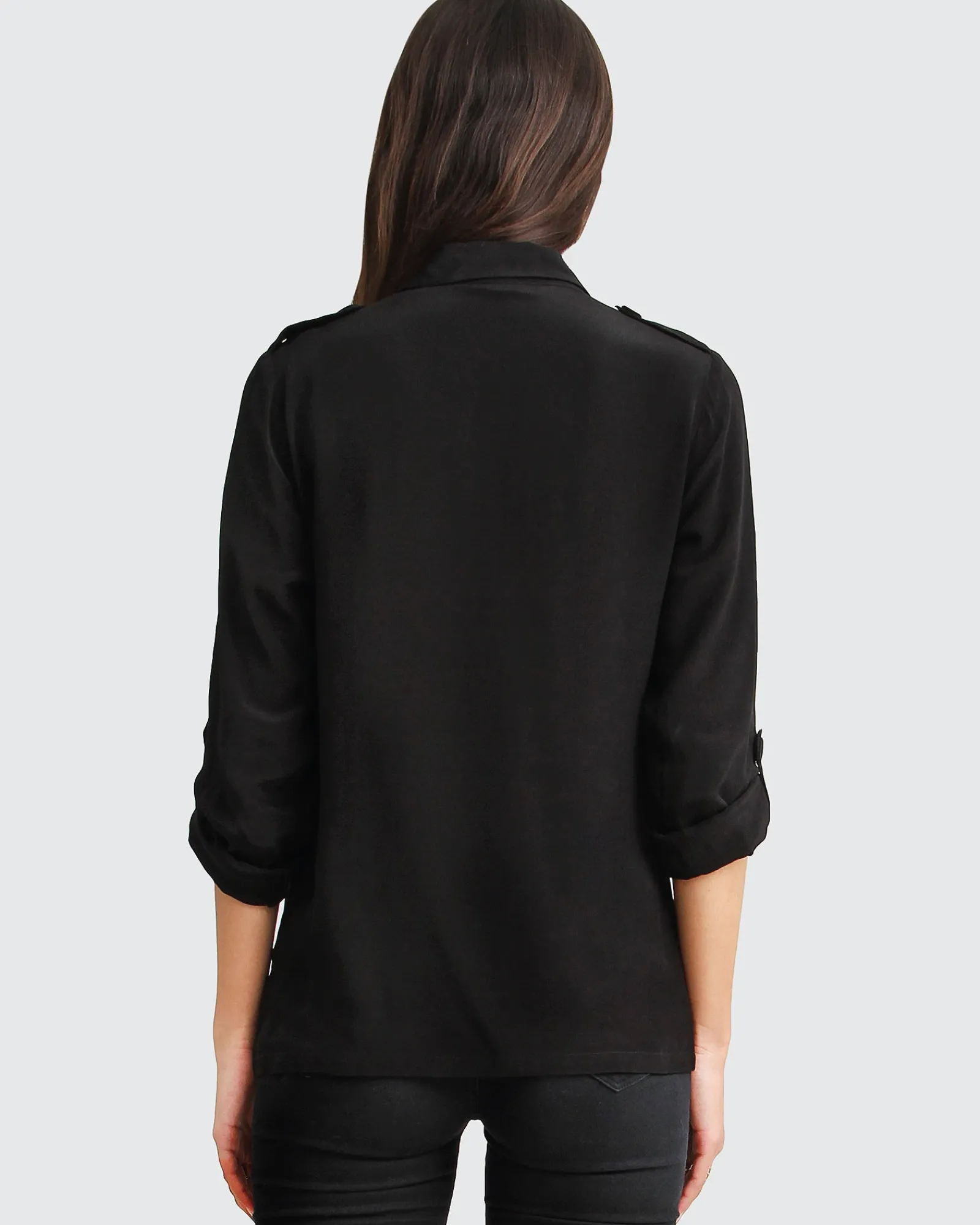 Outlet Belle & Bloom Eclipse Rolled Sleeve Blouse - Black
