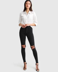 Fashion Belle & Bloom Eclipse Rolled Sleeve Blouse - Cream