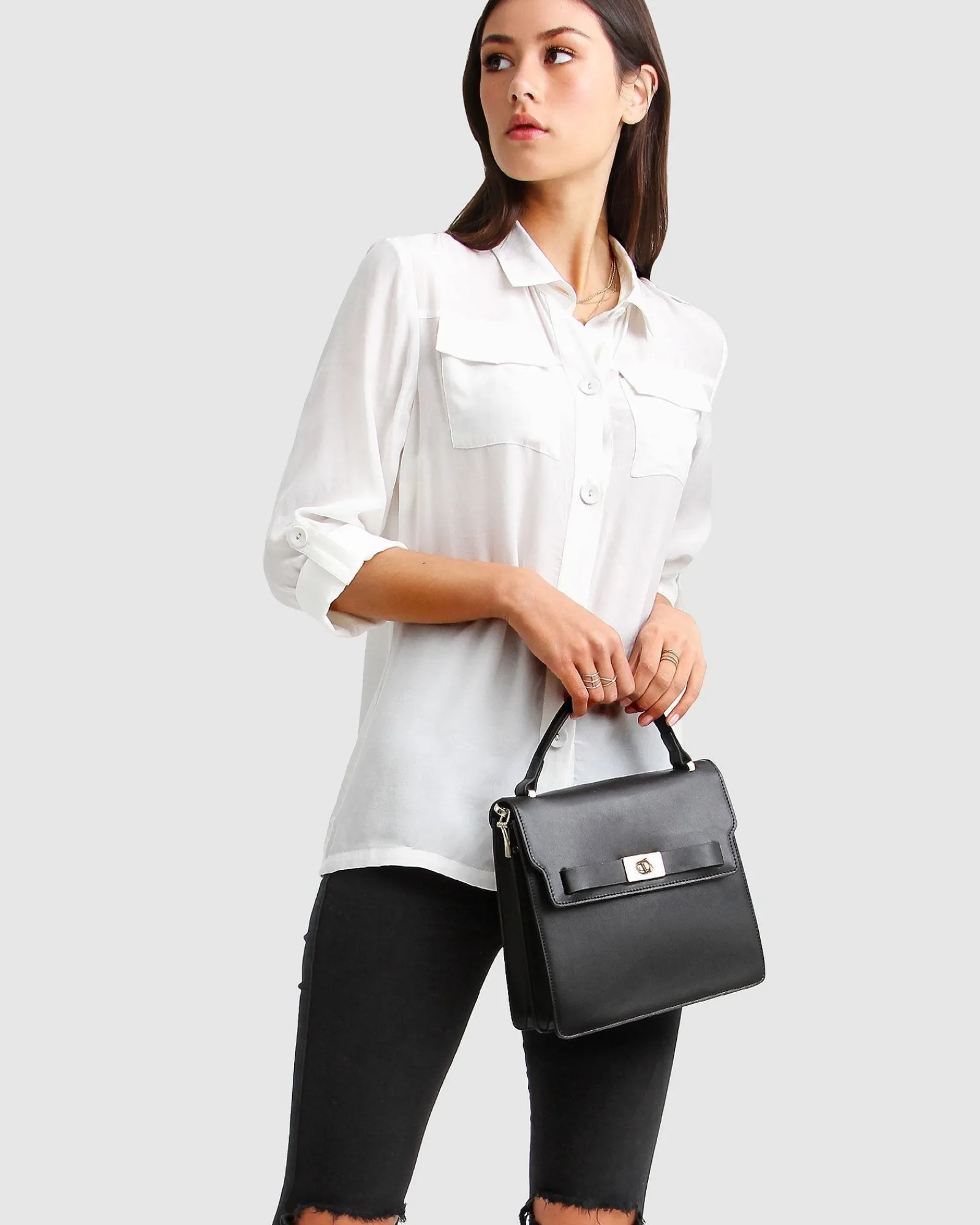Fashion Belle & Bloom Eclipse Rolled Sleeve Blouse - Cream