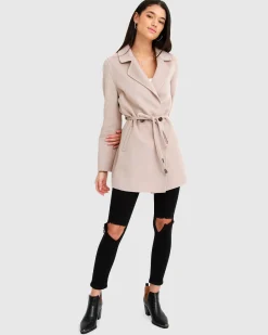 Sale Belle & Bloom Electric Feel Drawstring Coat - Sand