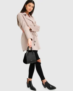 Sale Belle & Bloom Electric Feel Drawstring Coat - Sand