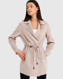Sale Belle & Bloom Electric Feel Drawstring Coat - Sand