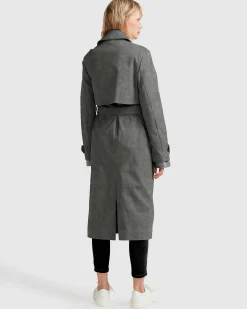 Discount Belle & Bloom Empirical City Trench Coat - Washed Black WashedBlack