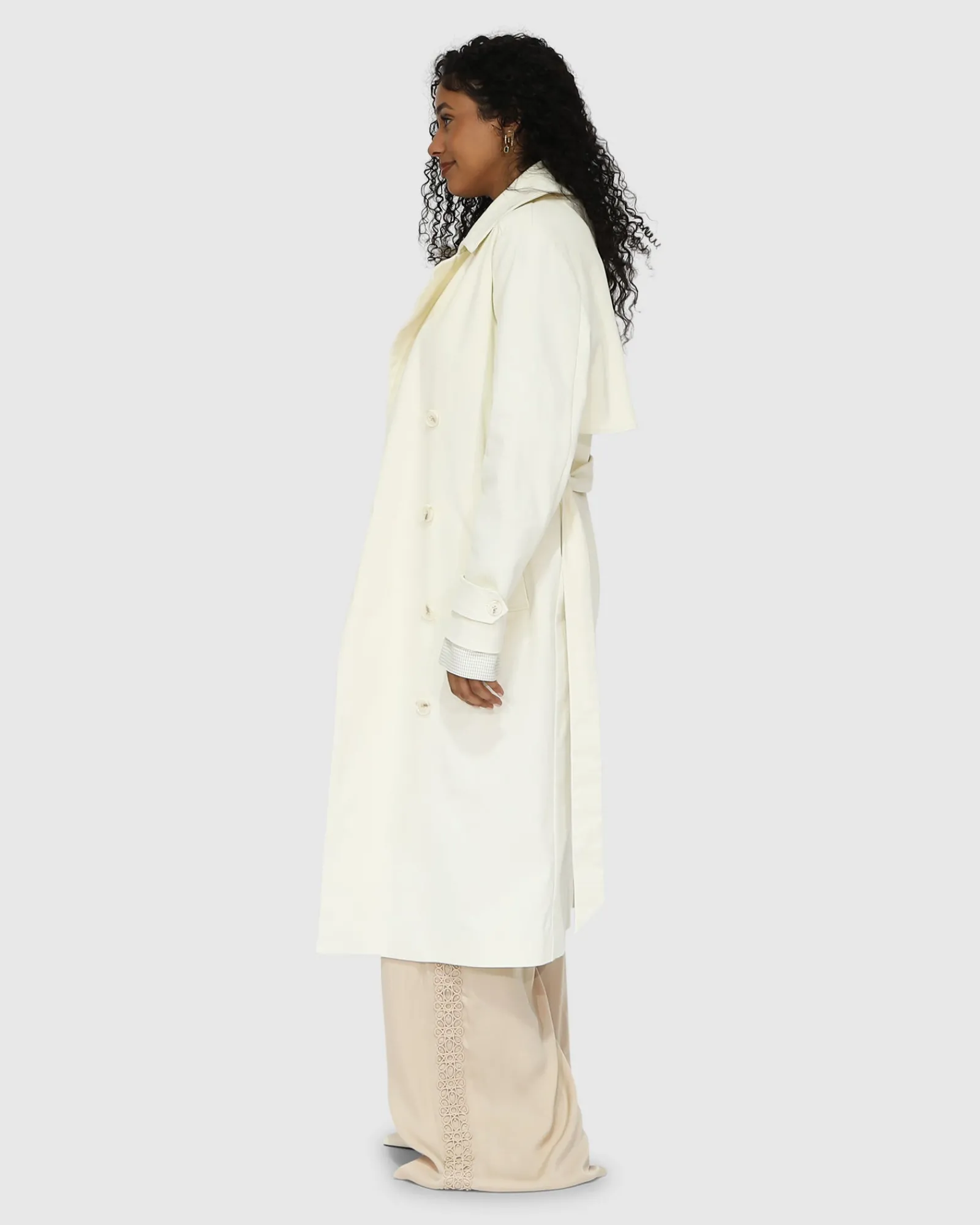 New Belle & Bloom Empirical Trench Coat - Cream