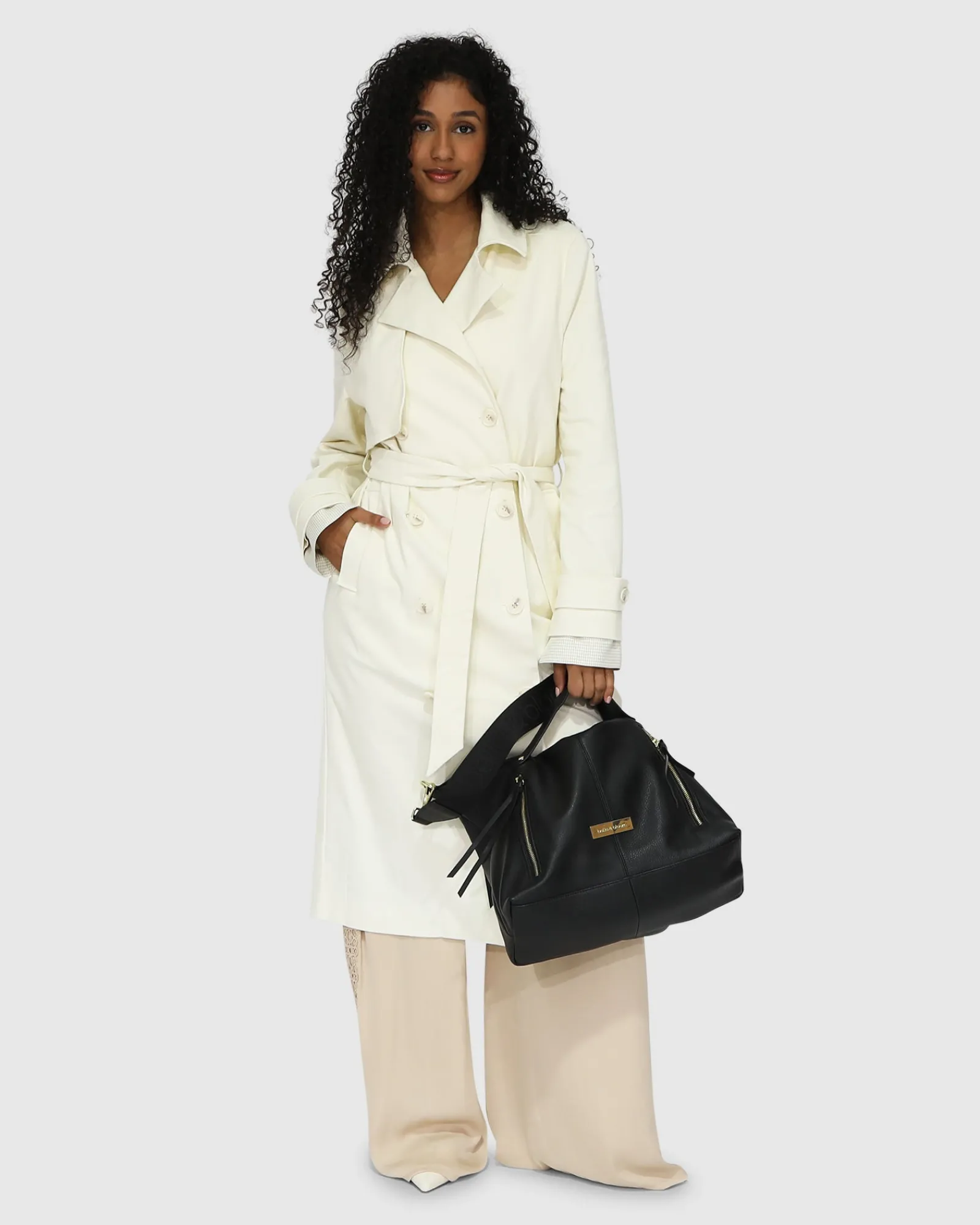 New Belle & Bloom Empirical Trench Coat - Cream