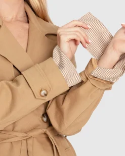 Hot Belle & Bloom Empirical Trench Coat - Khaki