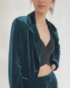 Online Belle & Bloom Eternity Velvet Blazer - Dark Teal DarkTeal