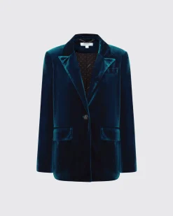 Online Belle & Bloom Eternity Velvet Blazer - Dark Teal DarkTeal