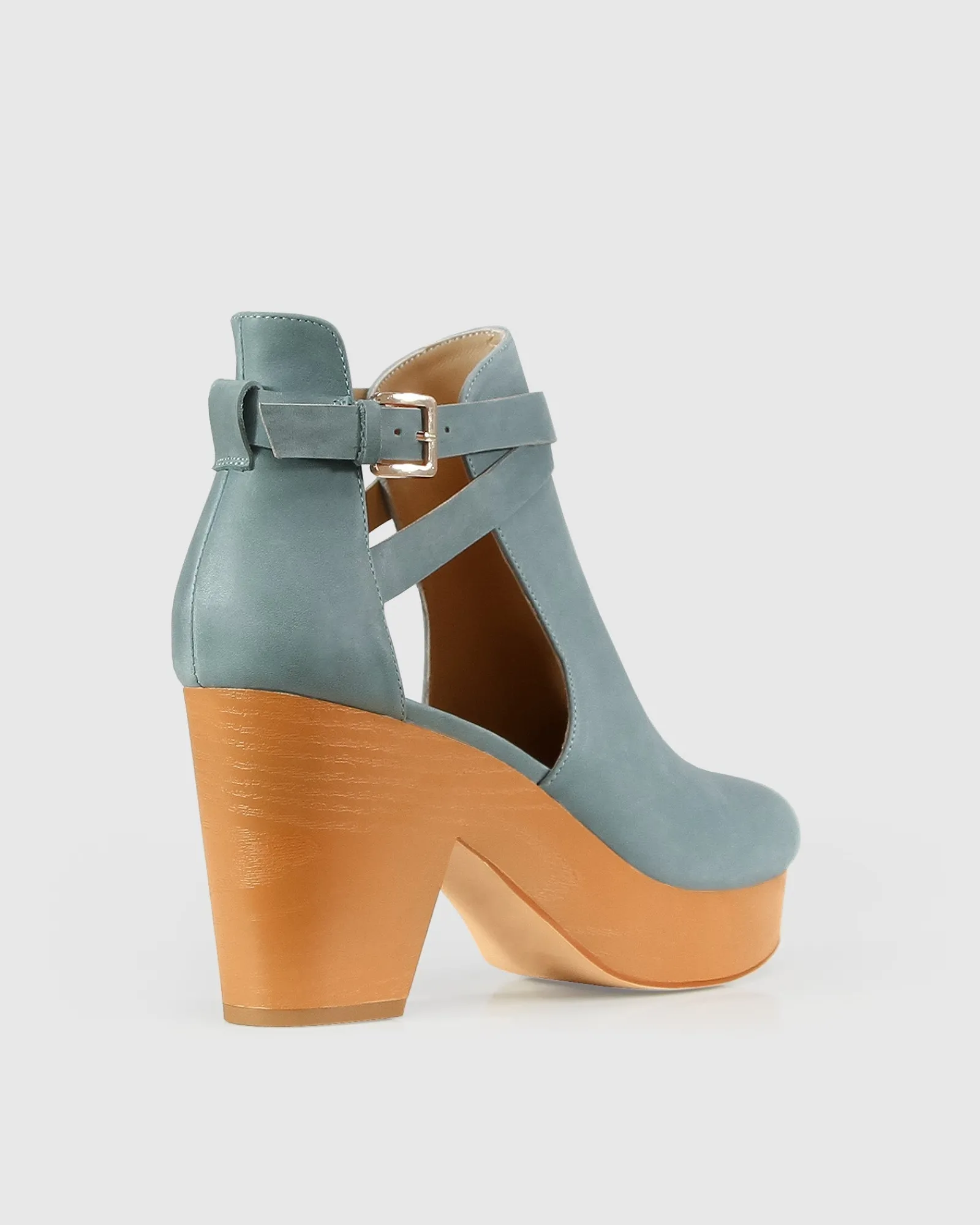 New Belle & Bloom Fearless Clog Ankle Boot - Stonewash Blue StonewashBlue