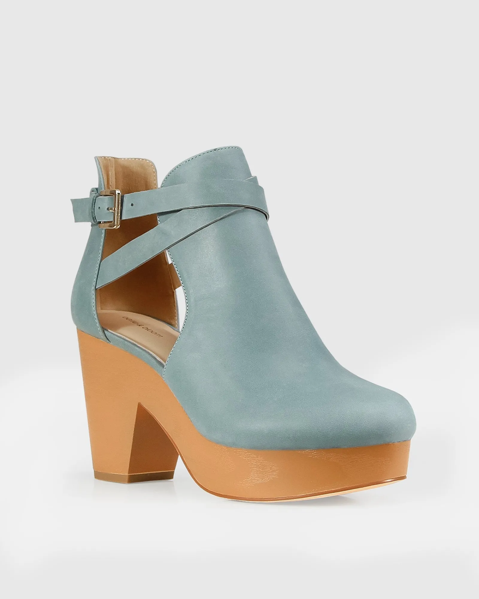 New Belle & Bloom Fearless Clog Ankle Boot - Stonewash Blue StonewashBlue