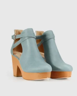New Belle & Bloom Fearless Clog Ankle Boot - Stonewash Blue StonewashBlue