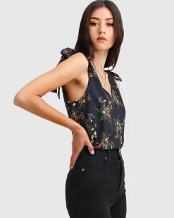Outlet Belle & Bloom Feel For You V-Neck Top - Navy NeckTop-Navy