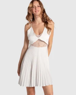 New Belle & Bloom Feel It Still Lace Trim Mini Dress - White