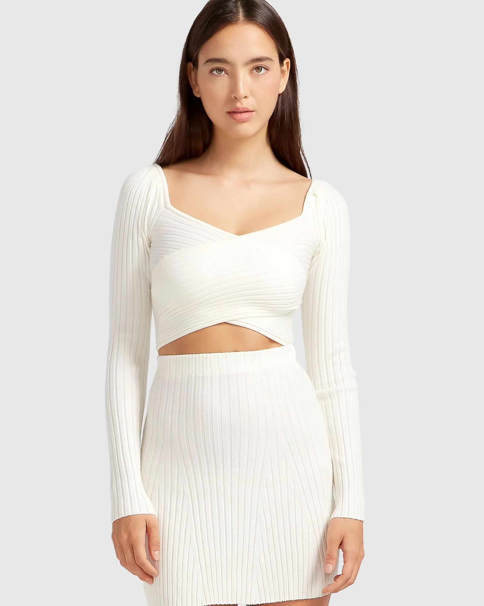 Clearance Belle & Bloom Forget Me Not Knit Crop - Cream