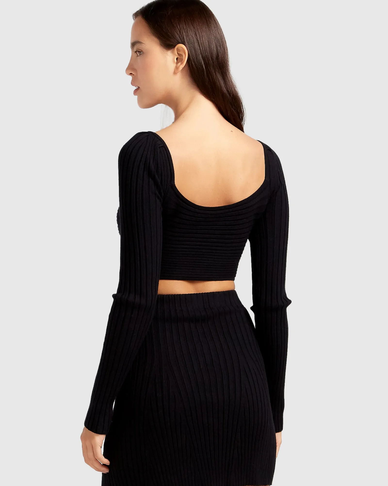 Fashion Belle & Bloom Forget Me Not Knit Crop - Black