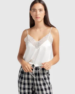 Hot Belle & Bloom Friday Nights Lace Cami - Off-White