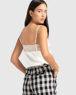 Hot Belle & Bloom Friday Nights Lace Cami - Off-White