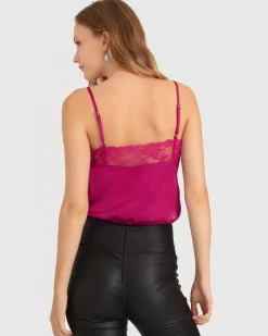 Online Belle & Bloom Friday Nights Lace Cami - Fuchsia