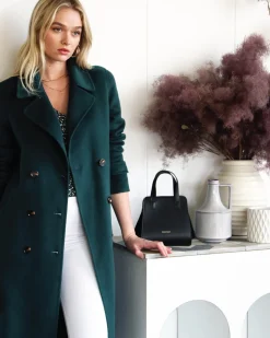 Clearance Belle & Bloom Front Runner Belted Coat - Dark Green DarkGreen