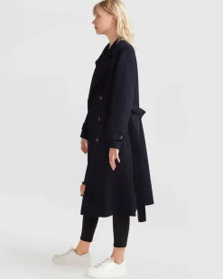 Fashion Belle & Bloom Front Runner Belted Coat - Navy