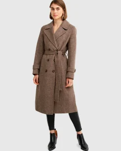 New Belle & Bloom Front Runner Belted Coat - Walnut