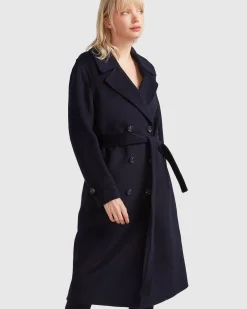 Fashion Belle & Bloom Front Runner Belted Coat - Navy