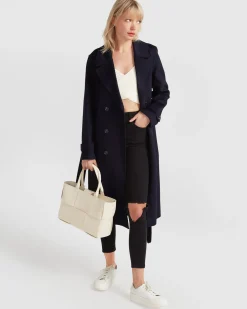 Fashion Belle & Bloom Front Runner Belted Coat - Navy