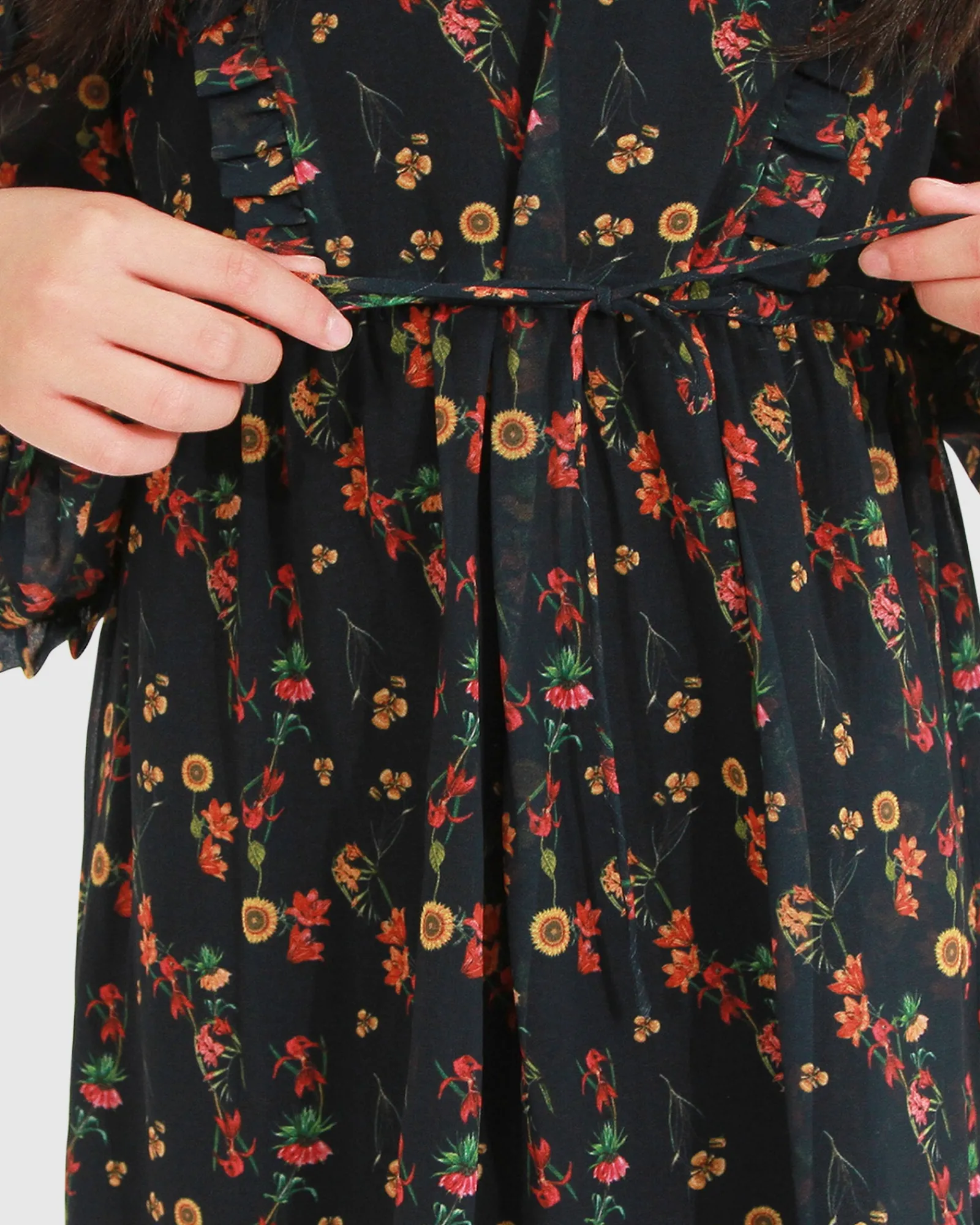 Sale Belle & Bloom Girls Like You Floral Dress - Navy