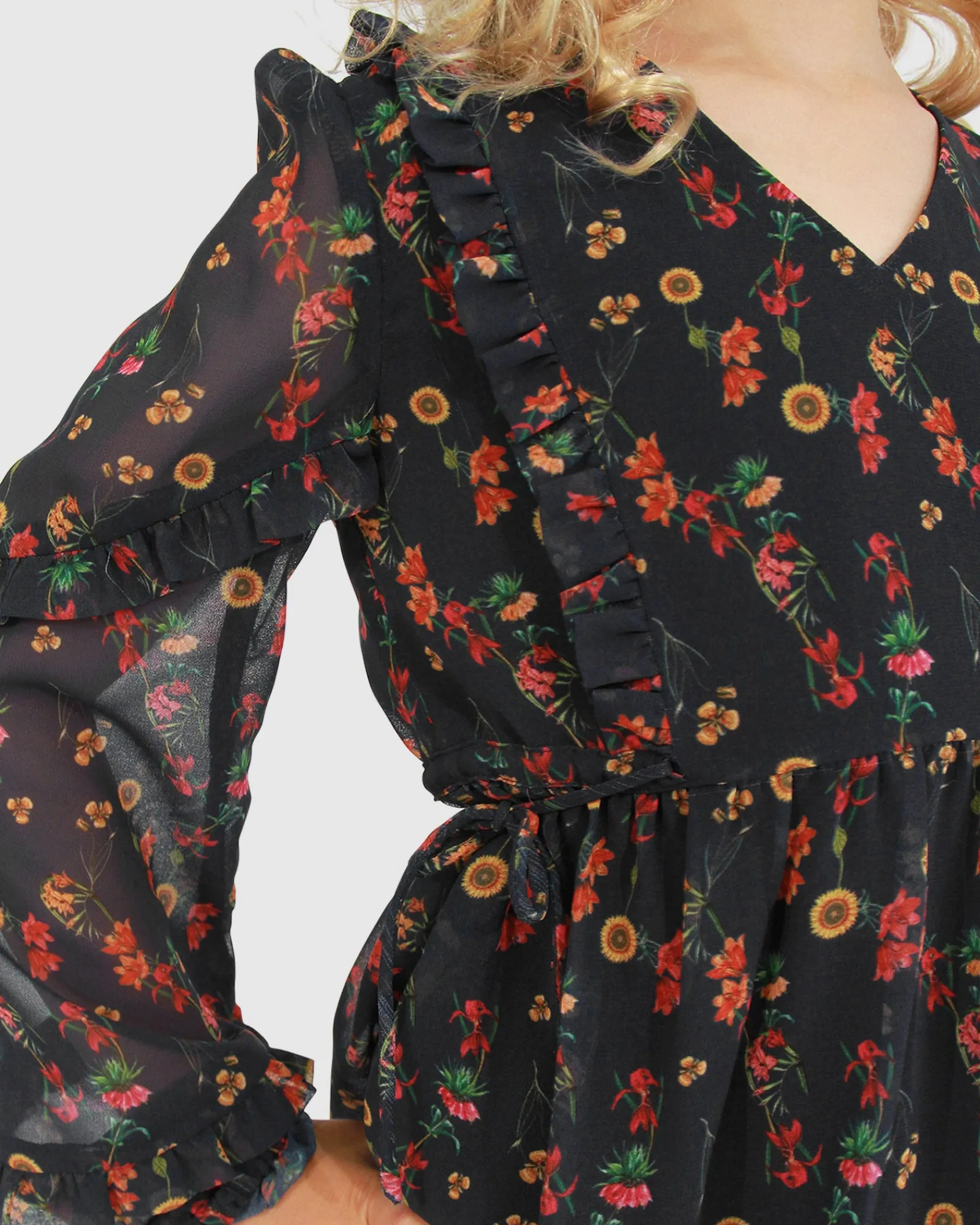 Sale Belle & Bloom Girls Like You Floral Dress - Navy
